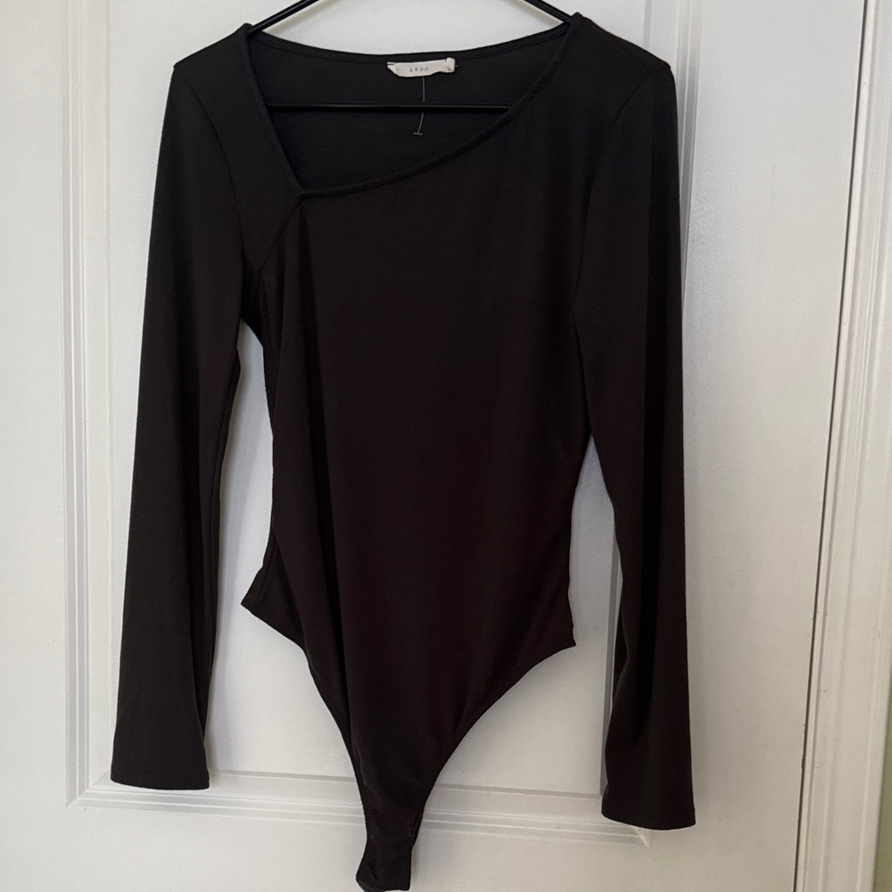 Lush Charcoal Gray Long Sleeve Bodysuit